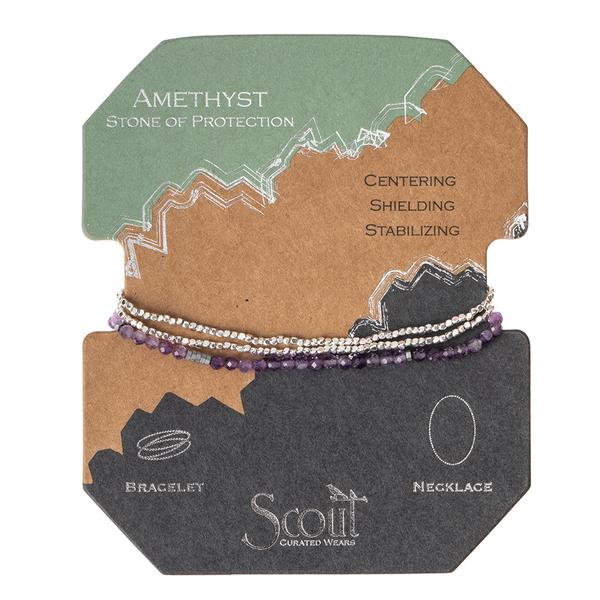 Delicate Stone Wrap - Amethyst/Silver